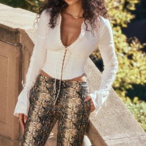 House of CB Lace up Top